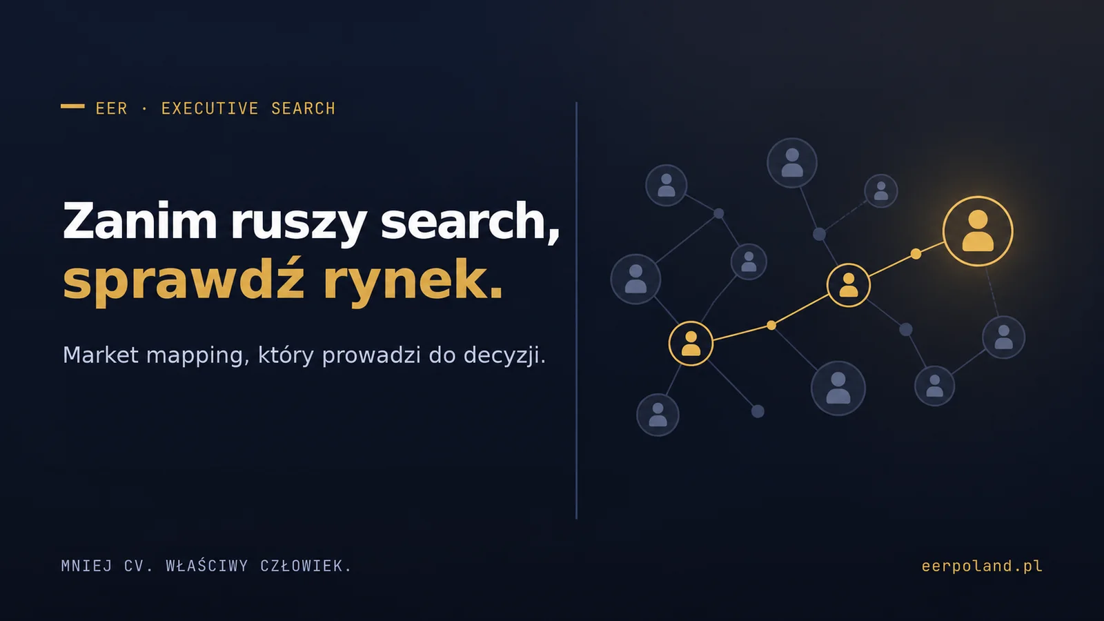 Zanim ruszy search, sprawdź rynek. Okładka EER Poland z ilustracją sieci kandydatów.